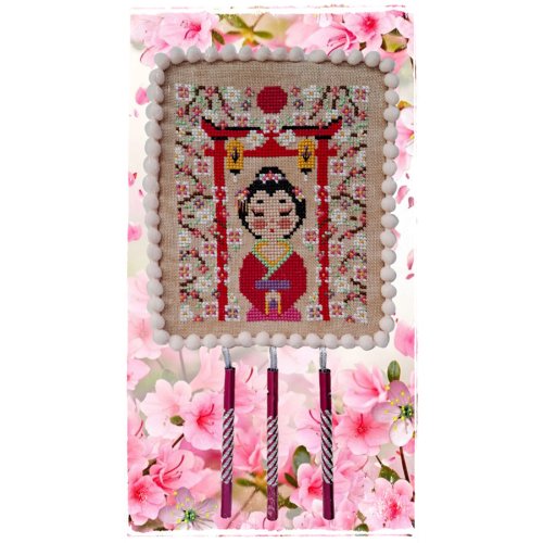 (image for) Upcoming Release: Geisha Sakura Furin Cross Stitch Chart